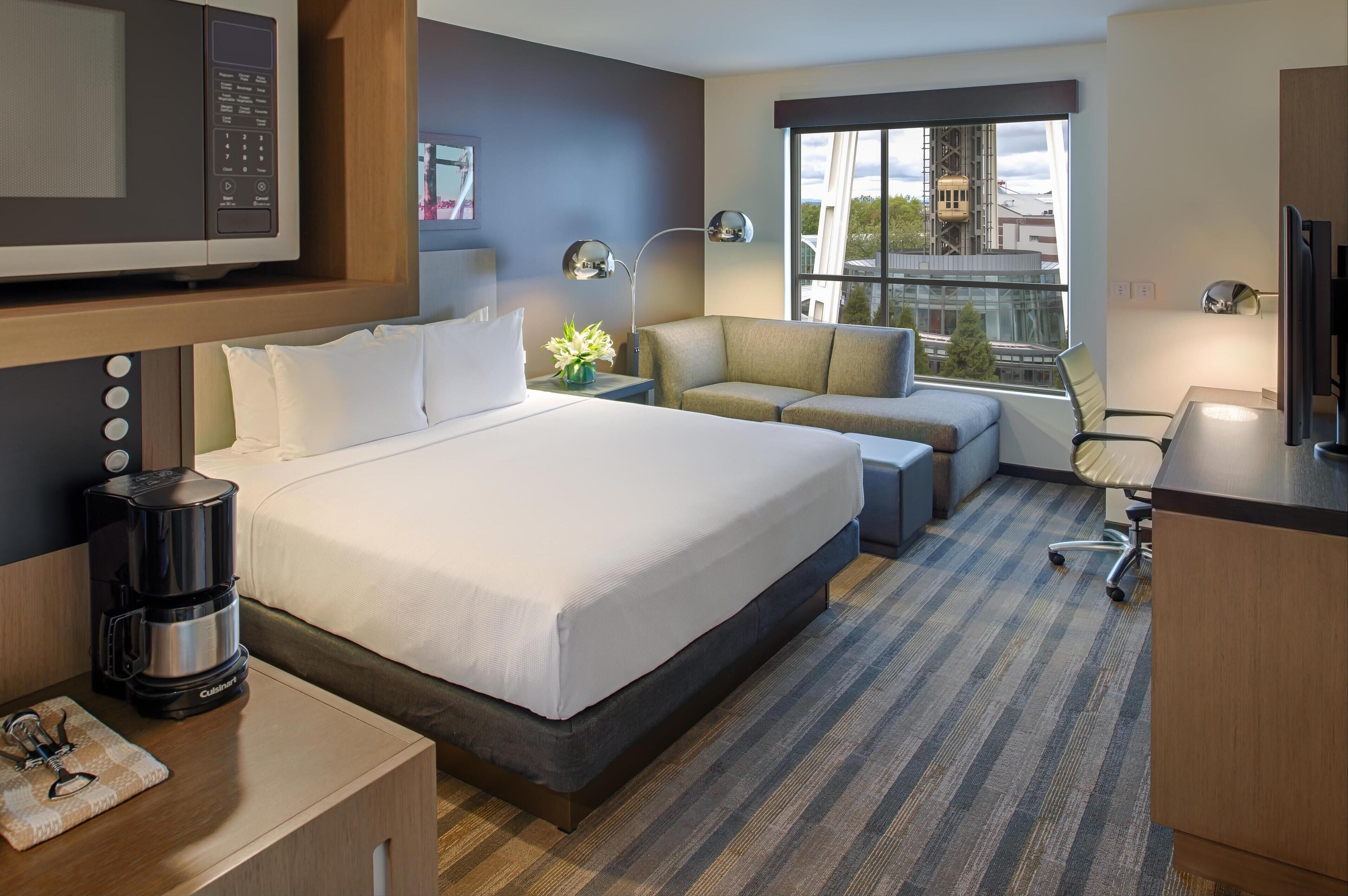 desk, blackout curtains, iron/ironing board, free cots/infant beds