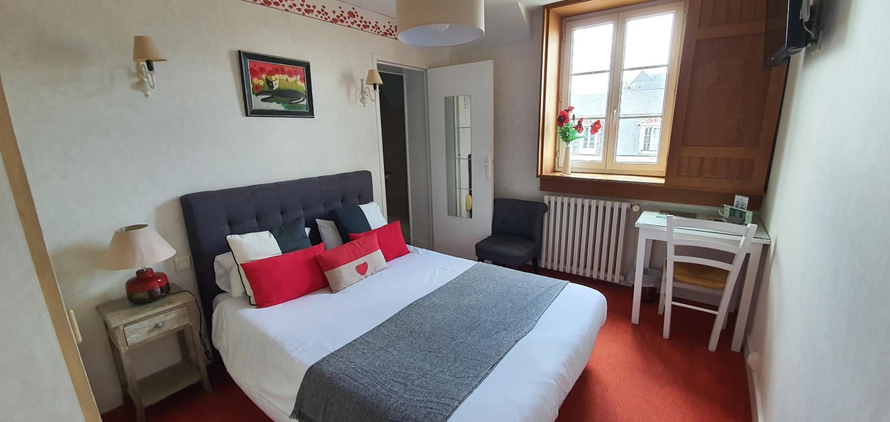 individually decorated, individually furnished, desk, blackout curtains