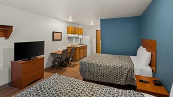 Standard Room, 2 Double Beds, Non Smoking | Desk, free WiFi, bed sheets
