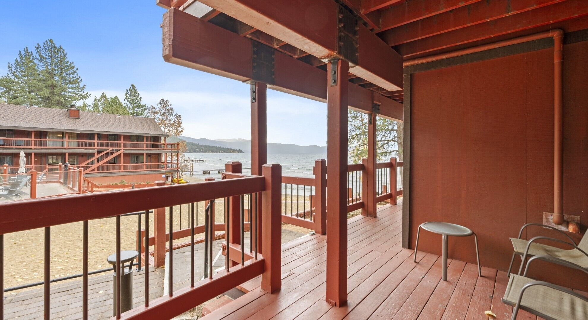 Standard Condo, 1 Queen Bed, Fireplace, Lake View | Balcony