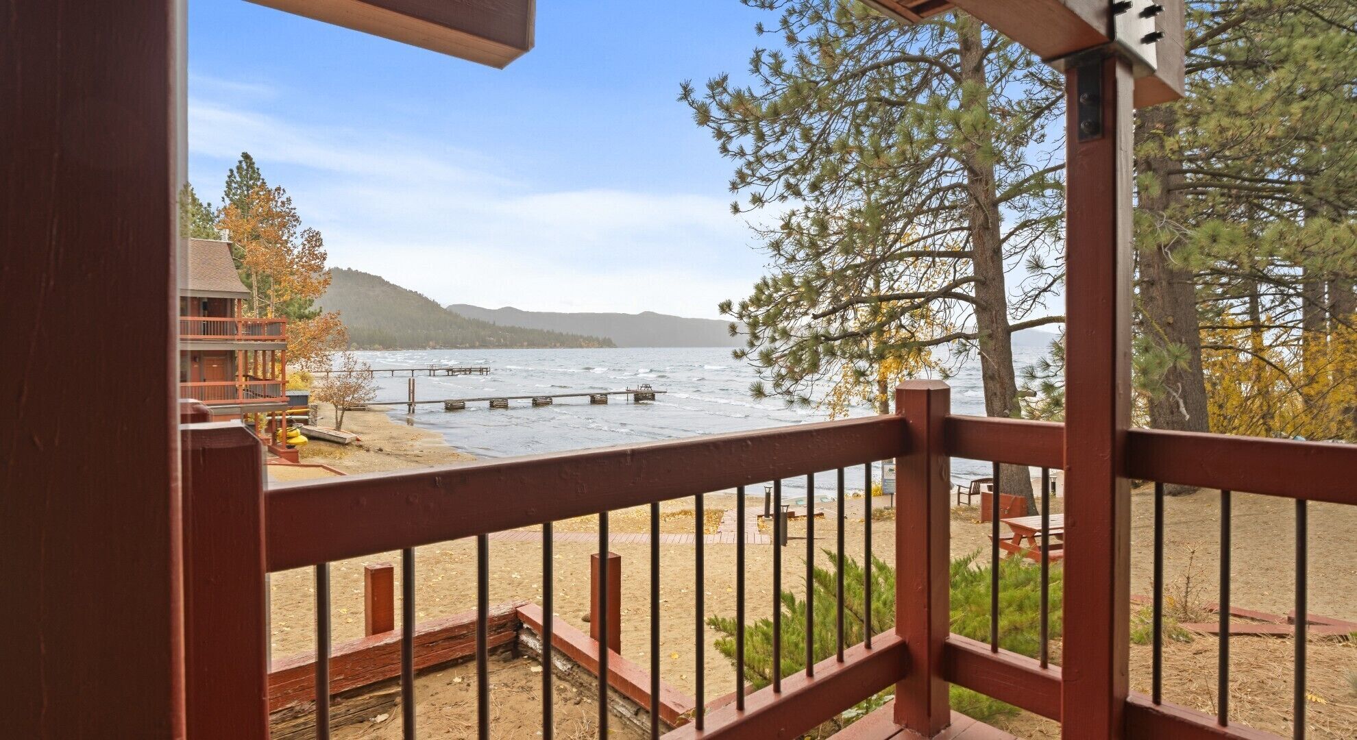 Standard Condo, 1 Queen Bed, Fireplace, Lake View | Balcony