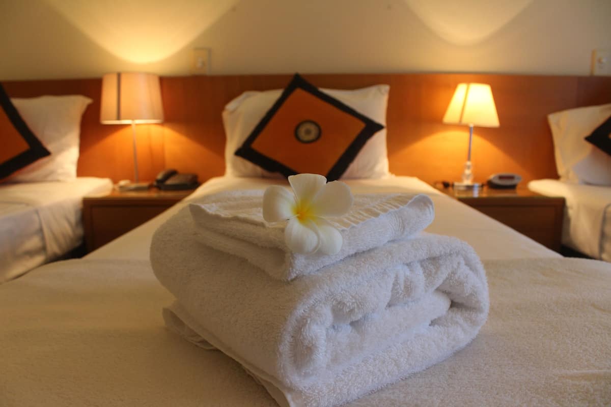 triple room with multiple beds | 1 bedroom, desk, soundproofing, iron/ironing board