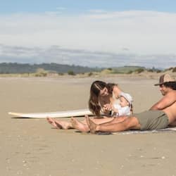 On the beach, white sand