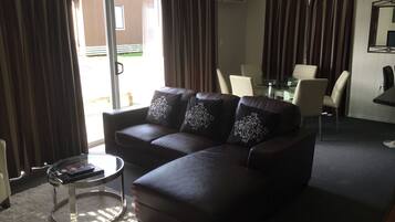 55-inch flat-screen TV with digital channels, TV