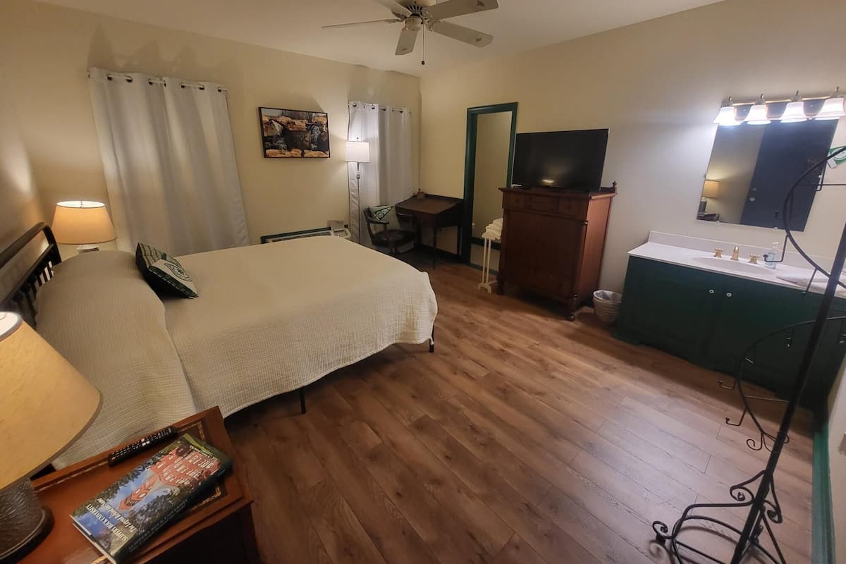 Rm 5: The Rock Room | Premium bedding, down comforters, memory foam beds