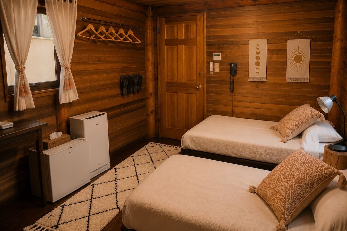 Chambre avec lits jumeaux (Annex, Pet not allowed) | Rideaux d’obscurcissement, accès au Wi-Fi (inclus), literie fournie