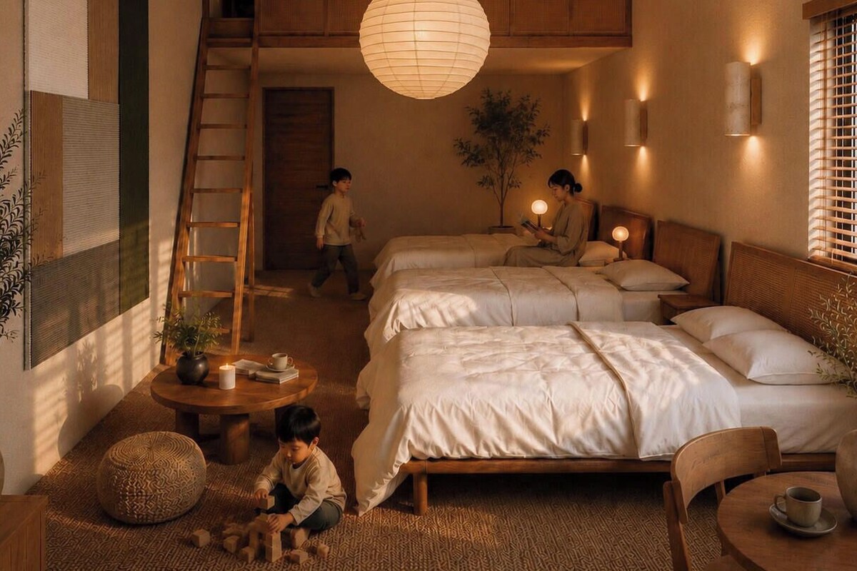 202-205 5bedroom with shared bathroom (3beds+2beds in a loft) (Pet not allowed) | Blackout drapes, WiFi (free), bed sheets