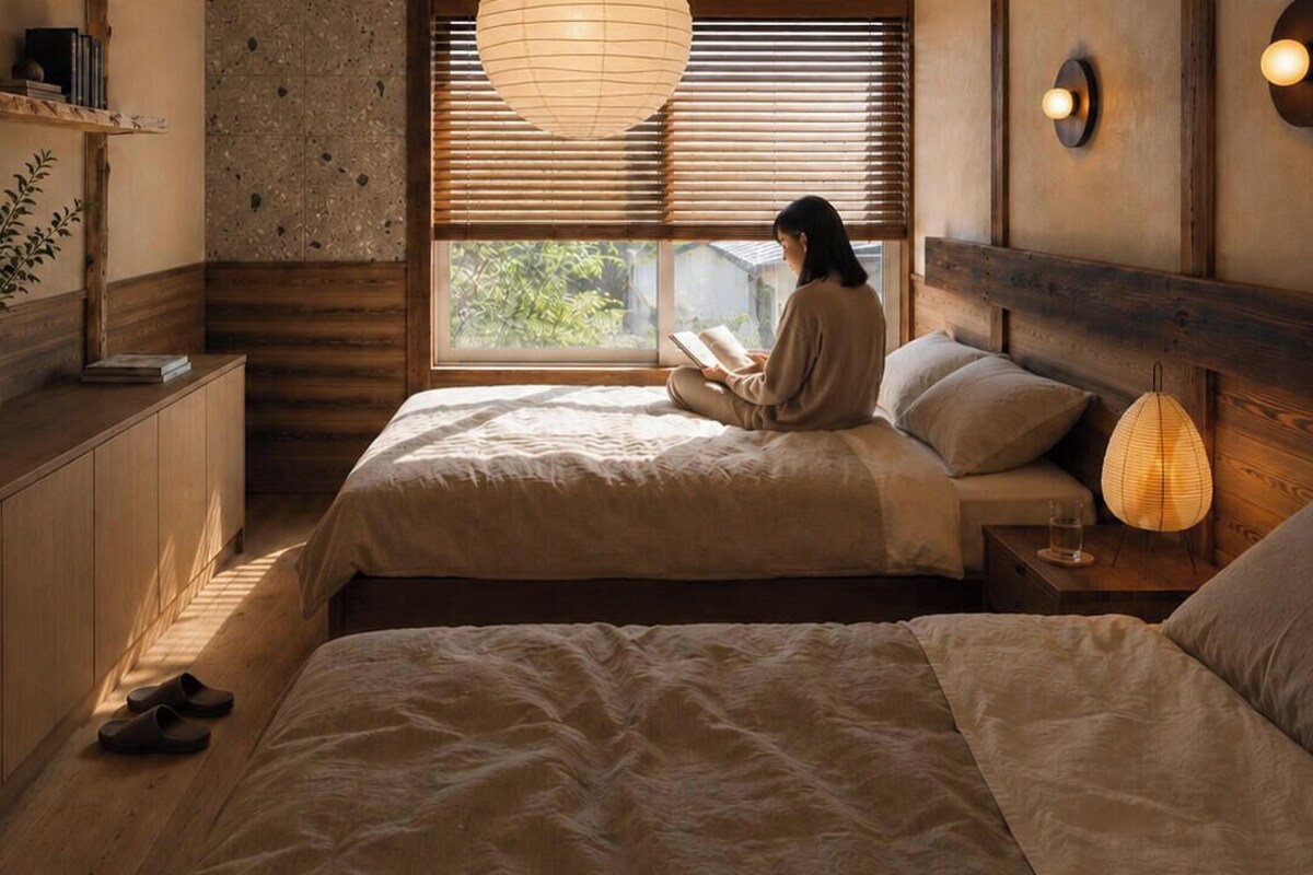 206 210 212 Twin room with shared bathroom (Pet not allowed), Non Smoking | Blackout drapes, WiFi (free), bed sheets