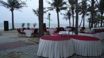 Outdoor banquet area