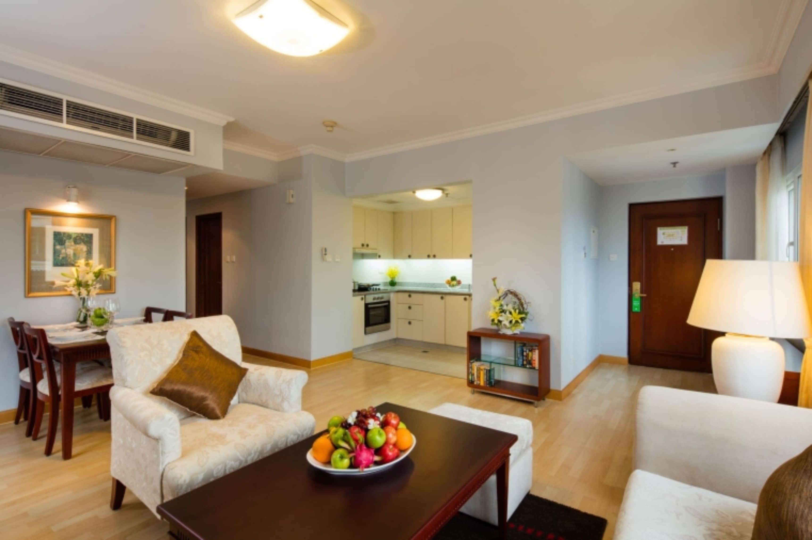 deluxe apartment, 2 bedrooms | living area | 32-inch lcd tv with satellite channels, tv