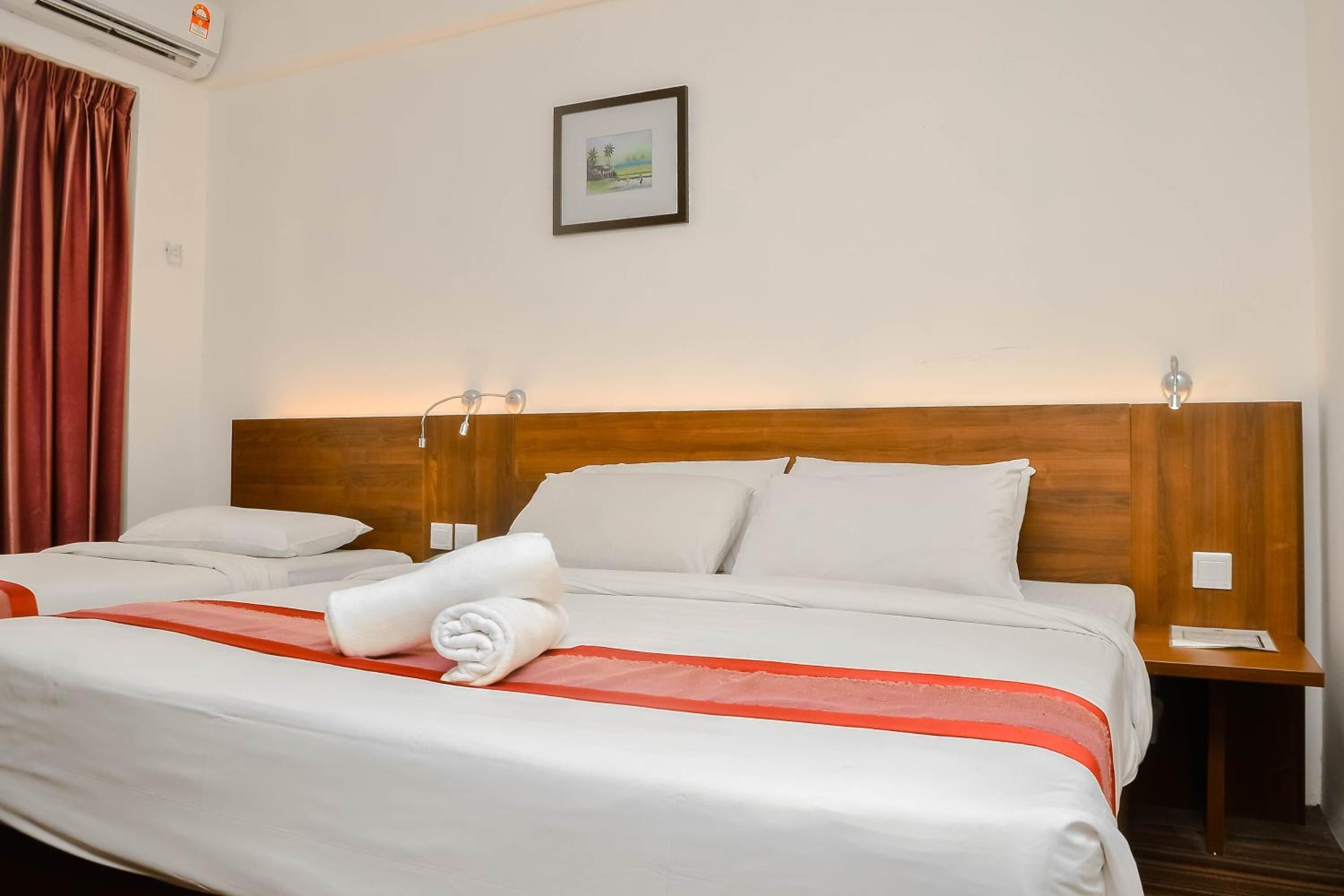 Minibar, blackout curtains, iron/ironing board, free WiFi