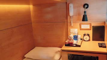 Desk, free WiFi, bed sheets