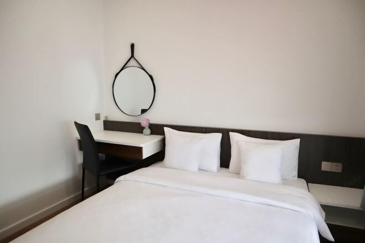 Desk, blackout drapes, WiFi (free)