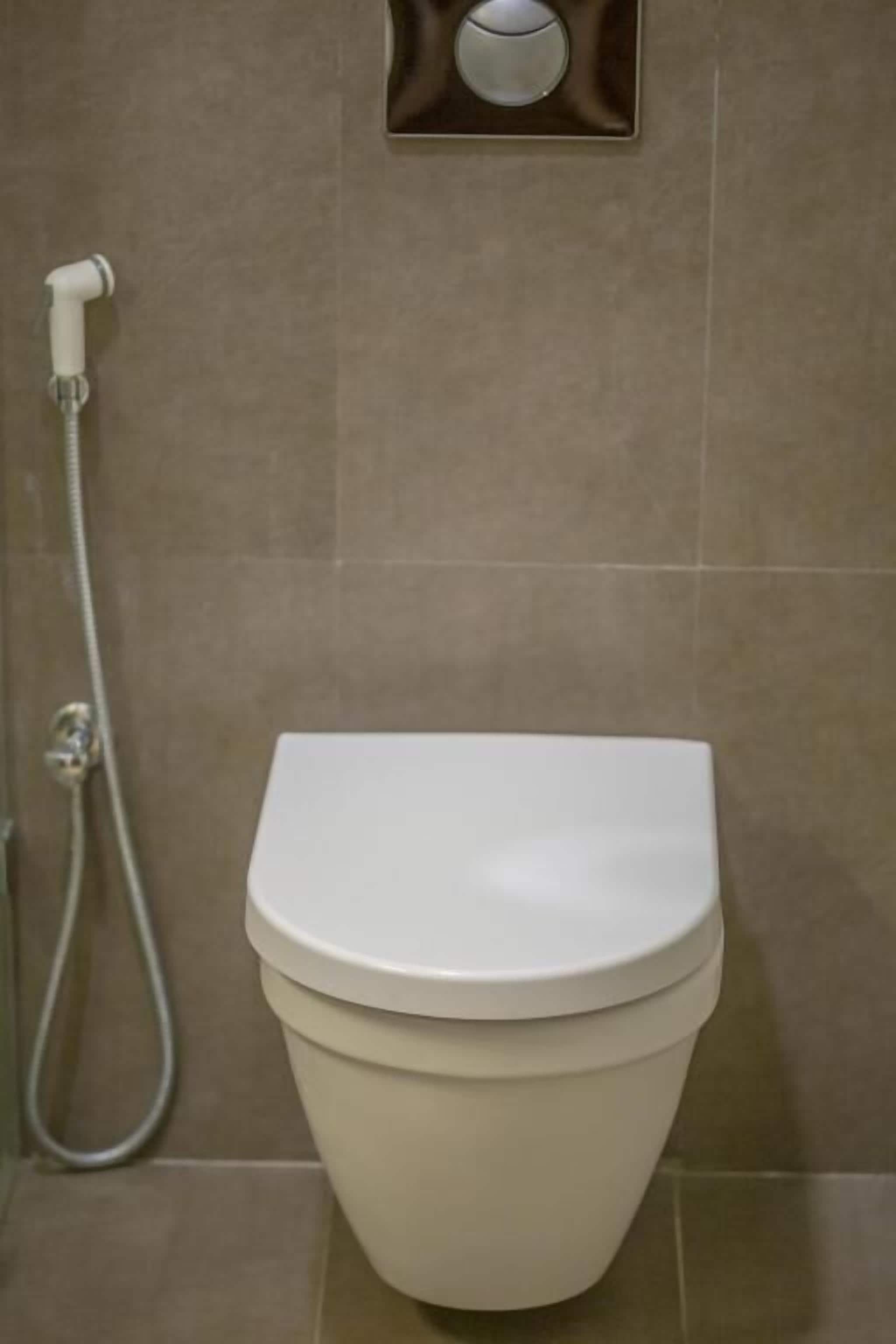 combined shower/bathtub, free toiletries, hair dryer, bathrobes