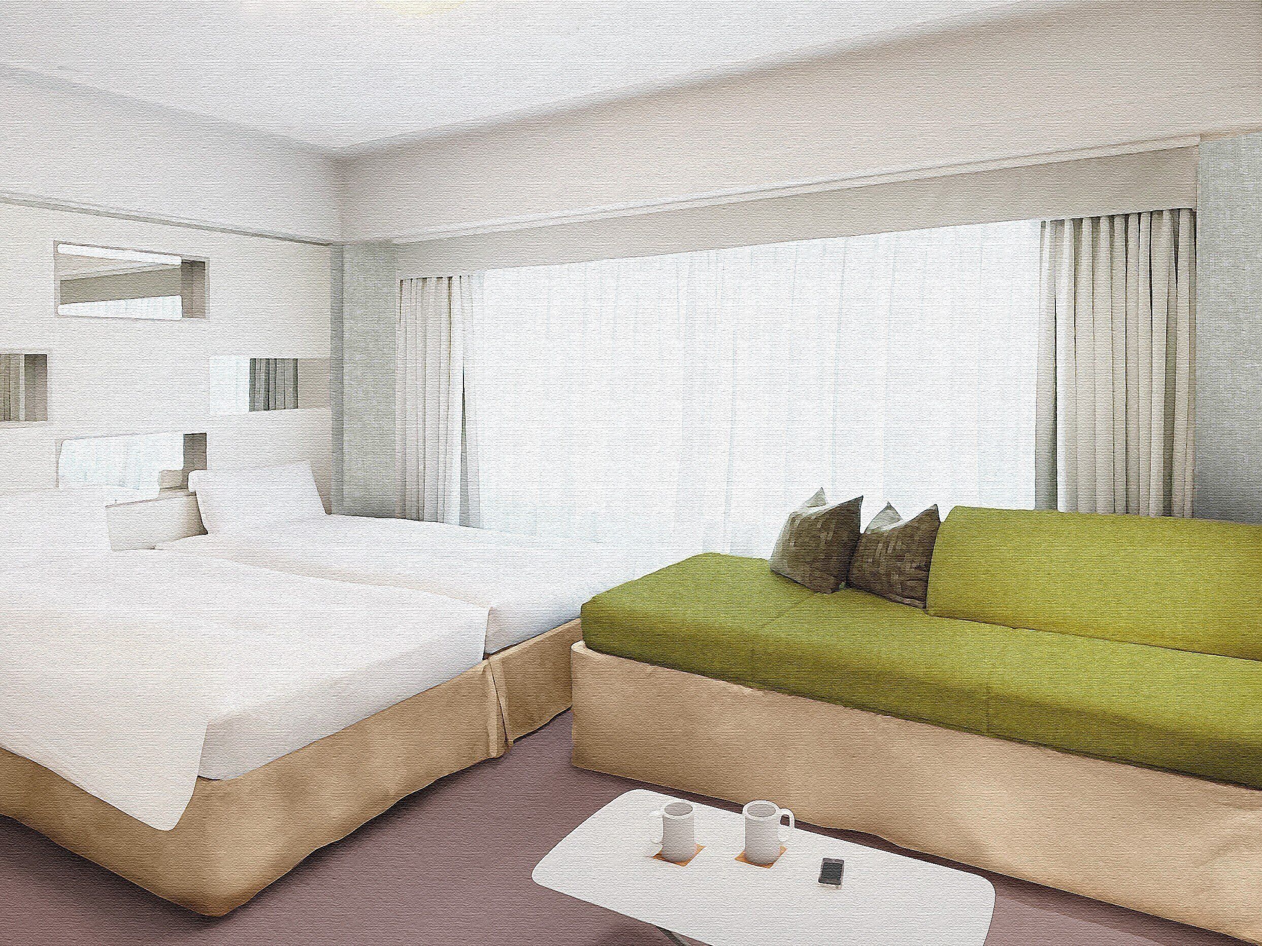 O Standard Room - Lower Floor - Non-Smoking (extra beds for person over age of 7) | 書桌、遮光布/窗簾、免費無線上網、床單