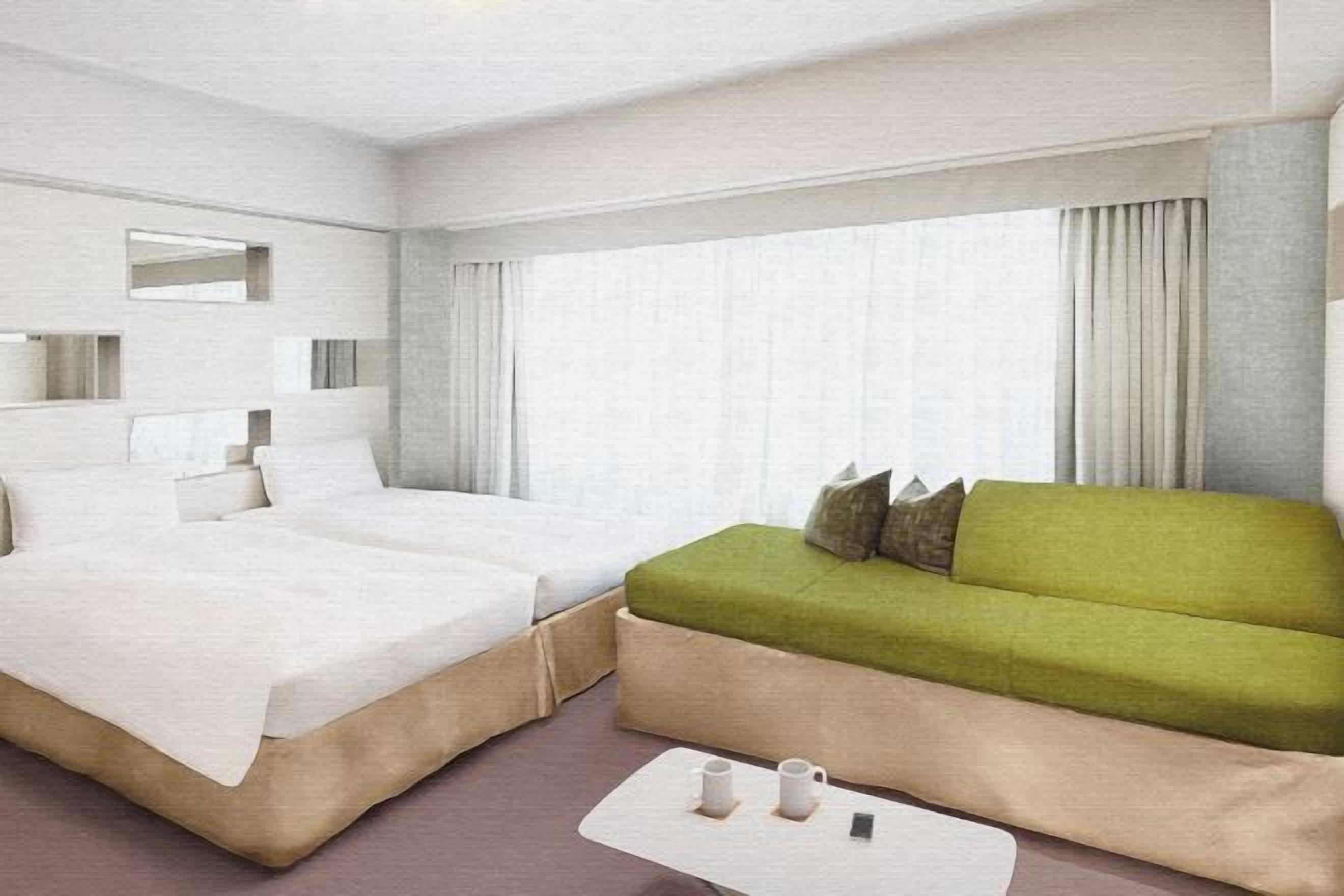 Desk, blackout curtains, free WiFi, bed sheets