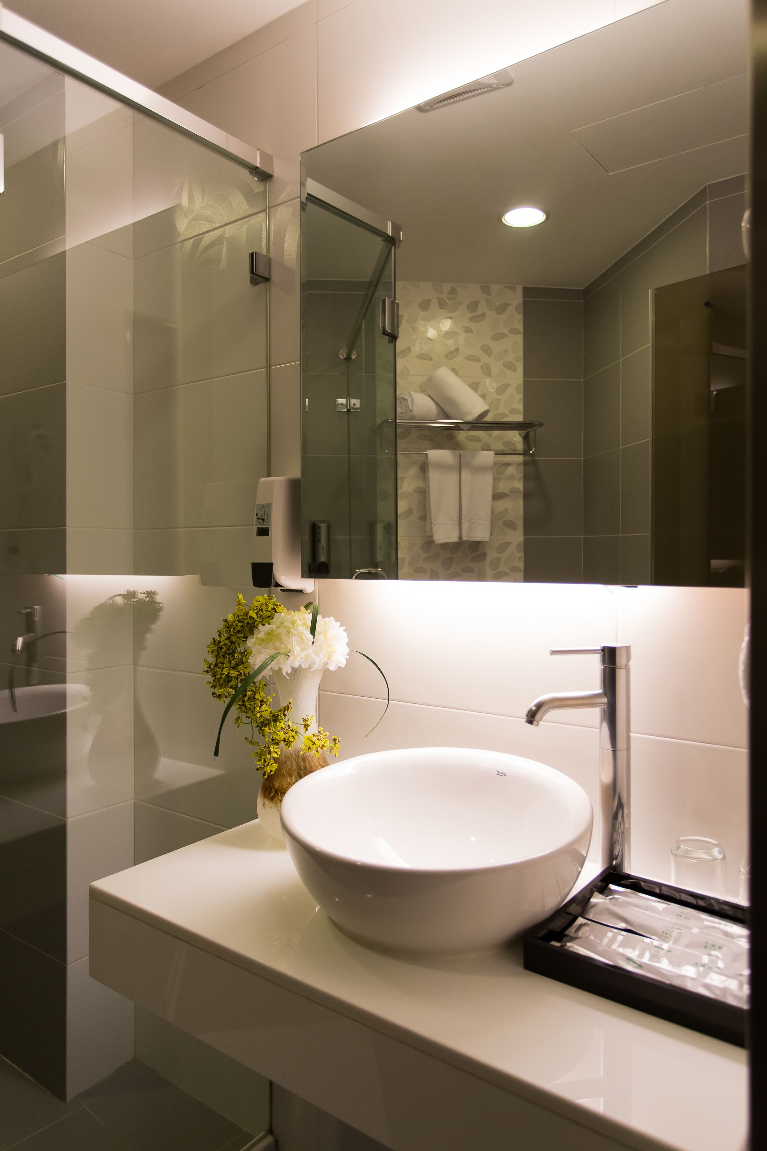 standard double room | bathroom | shower, free toiletries, hair dryer, slippers