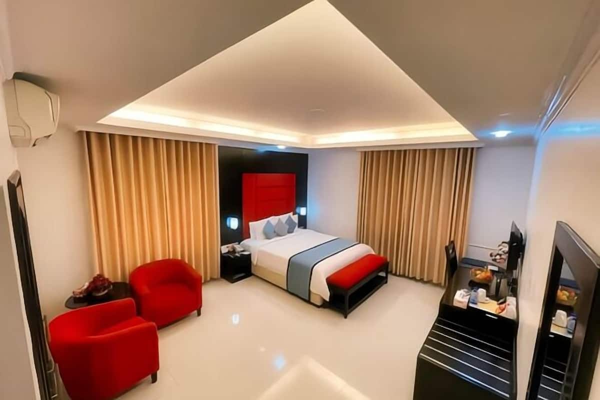 Hypo-allergenic bedding, down comforters, pillowtop beds, minibar