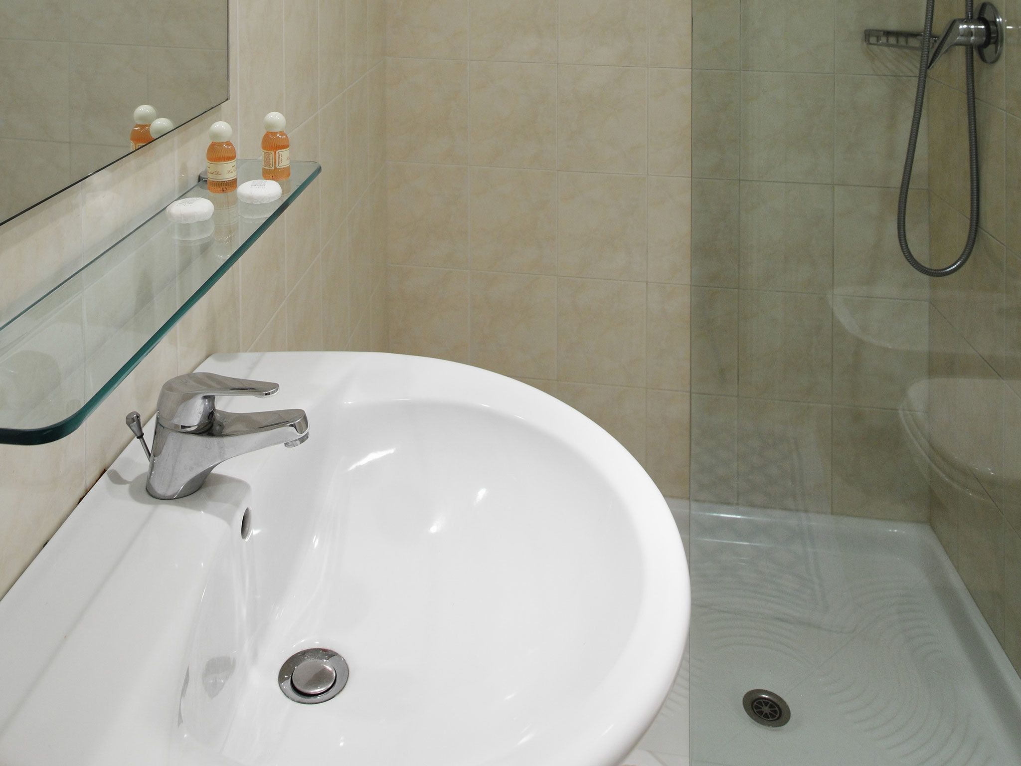 free toiletries, hair dryer, bidet, towels