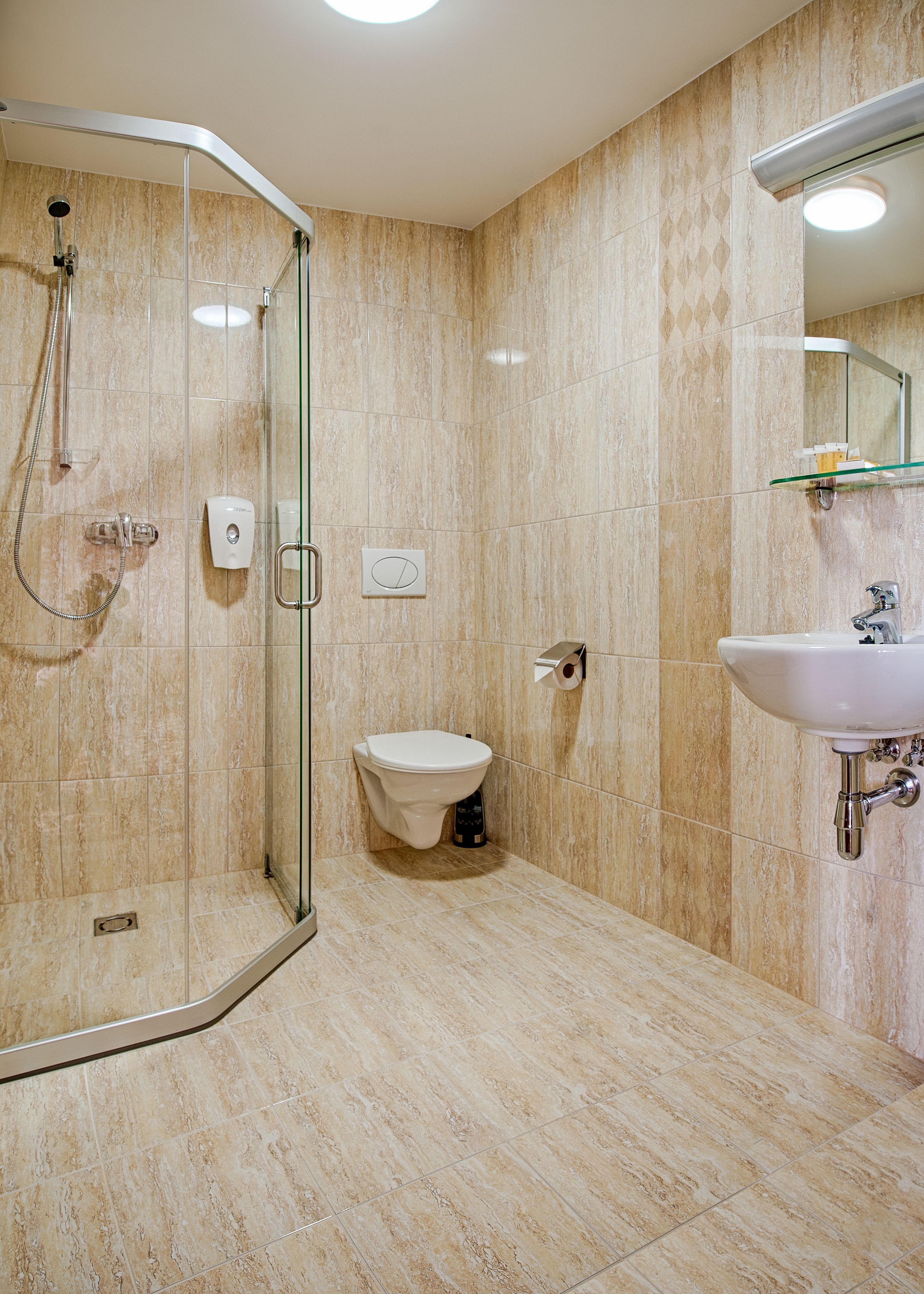 shower, free toiletries, hair dryer, bathrobes