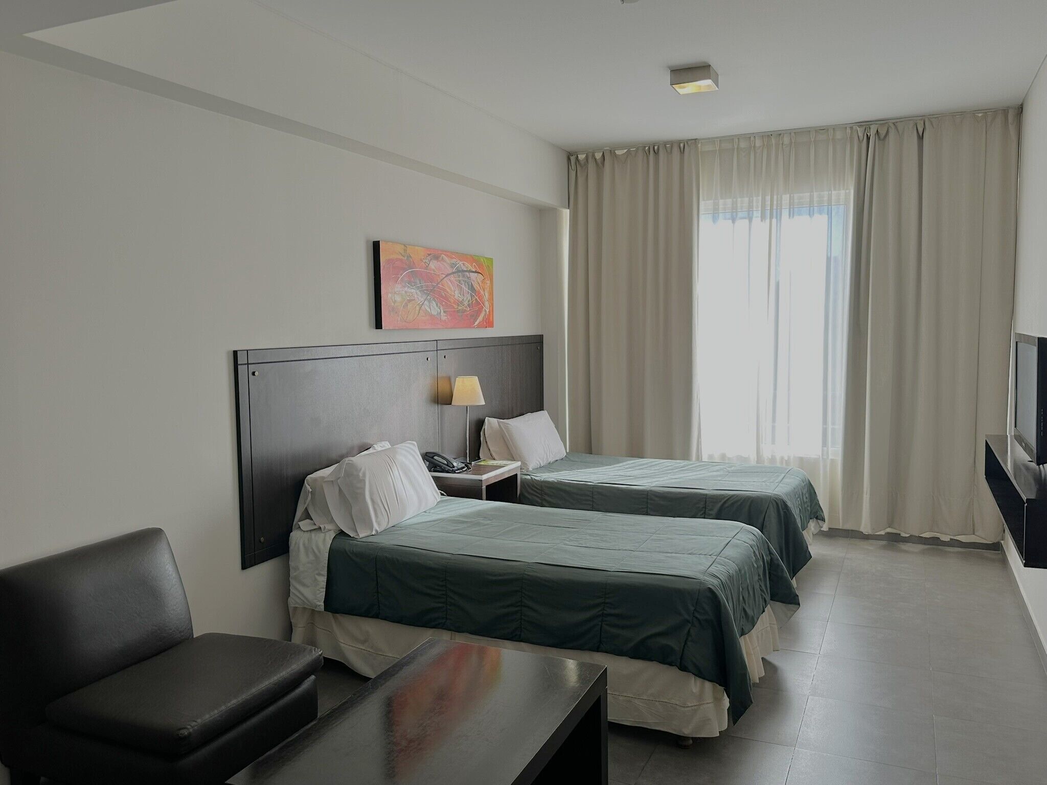 In-room safe, desk, laptop workspace, soundproofing