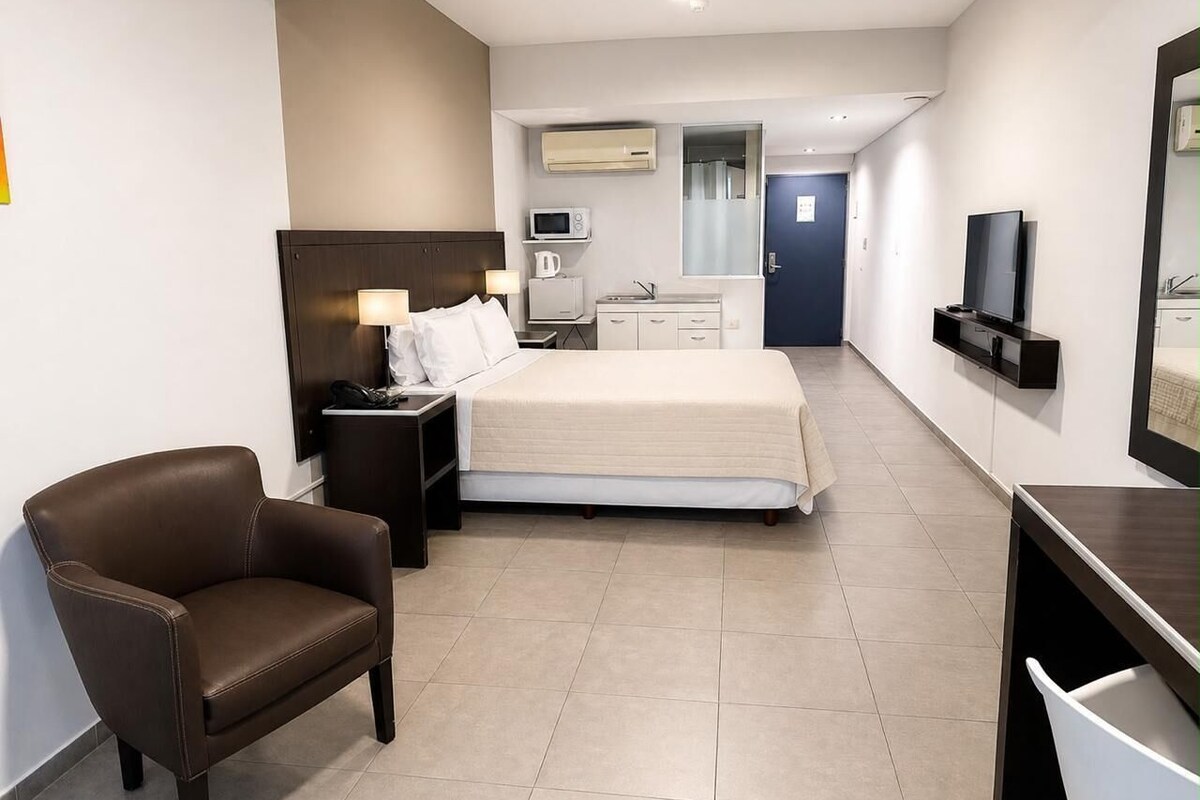 In-room safe, desk, laptop workspace, soundproofing