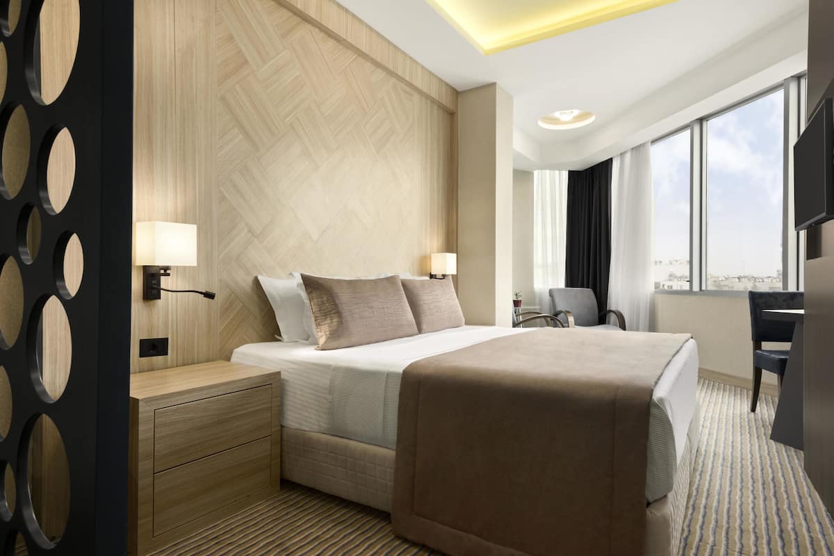 Lakens van Egyptisch katoen, luxe beddengoed, een minibar