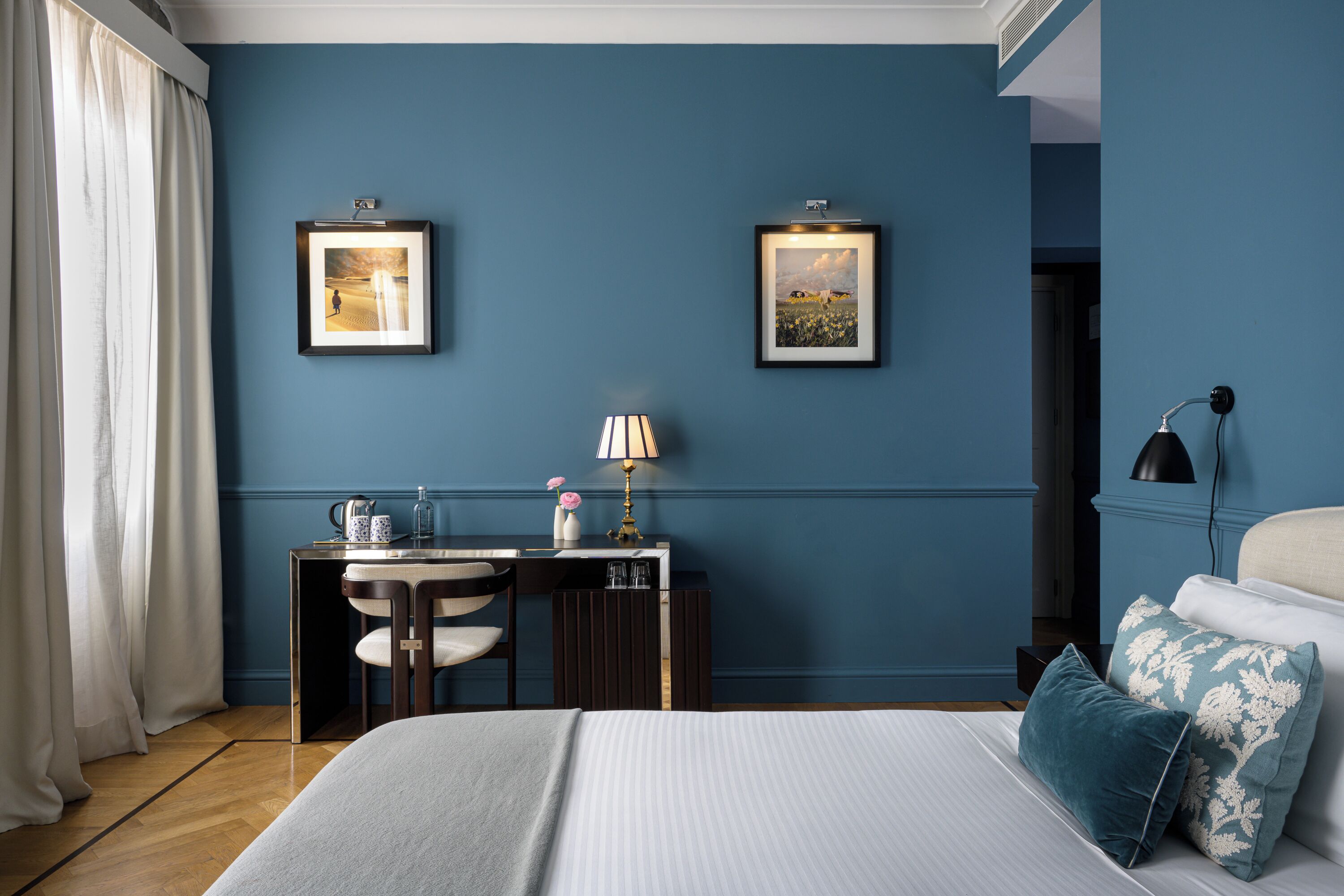 deluxe double room | in-room safe, desk, laptop workspace, blackout curtains