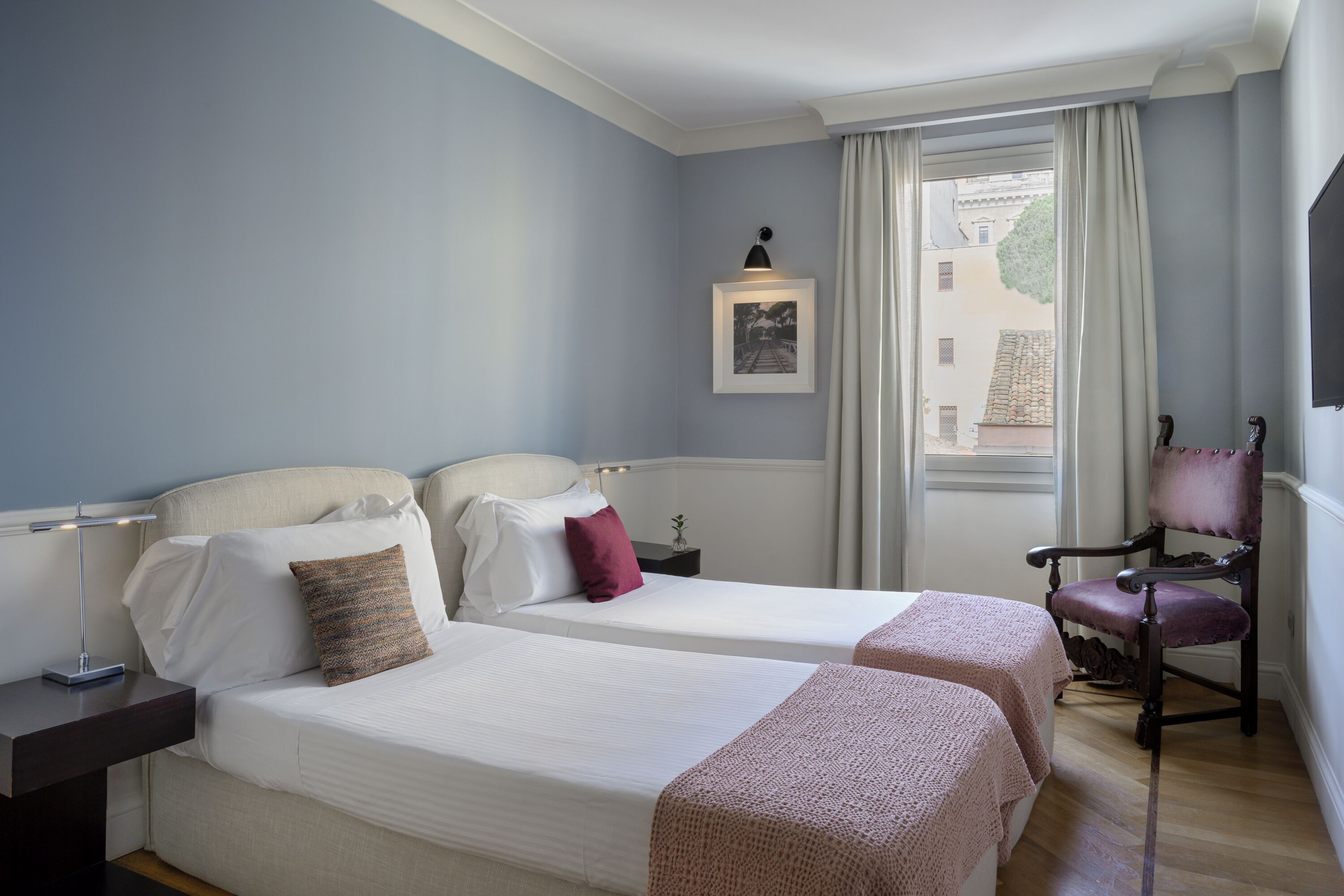 superior double or twin room | in-room safe, desk, laptop workspace, blackout curtains