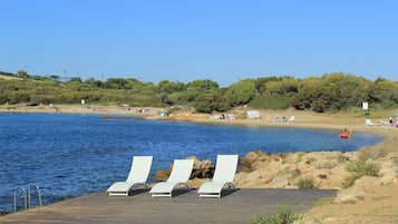 Private beach, white sand, free beach shuttle, snorkelling