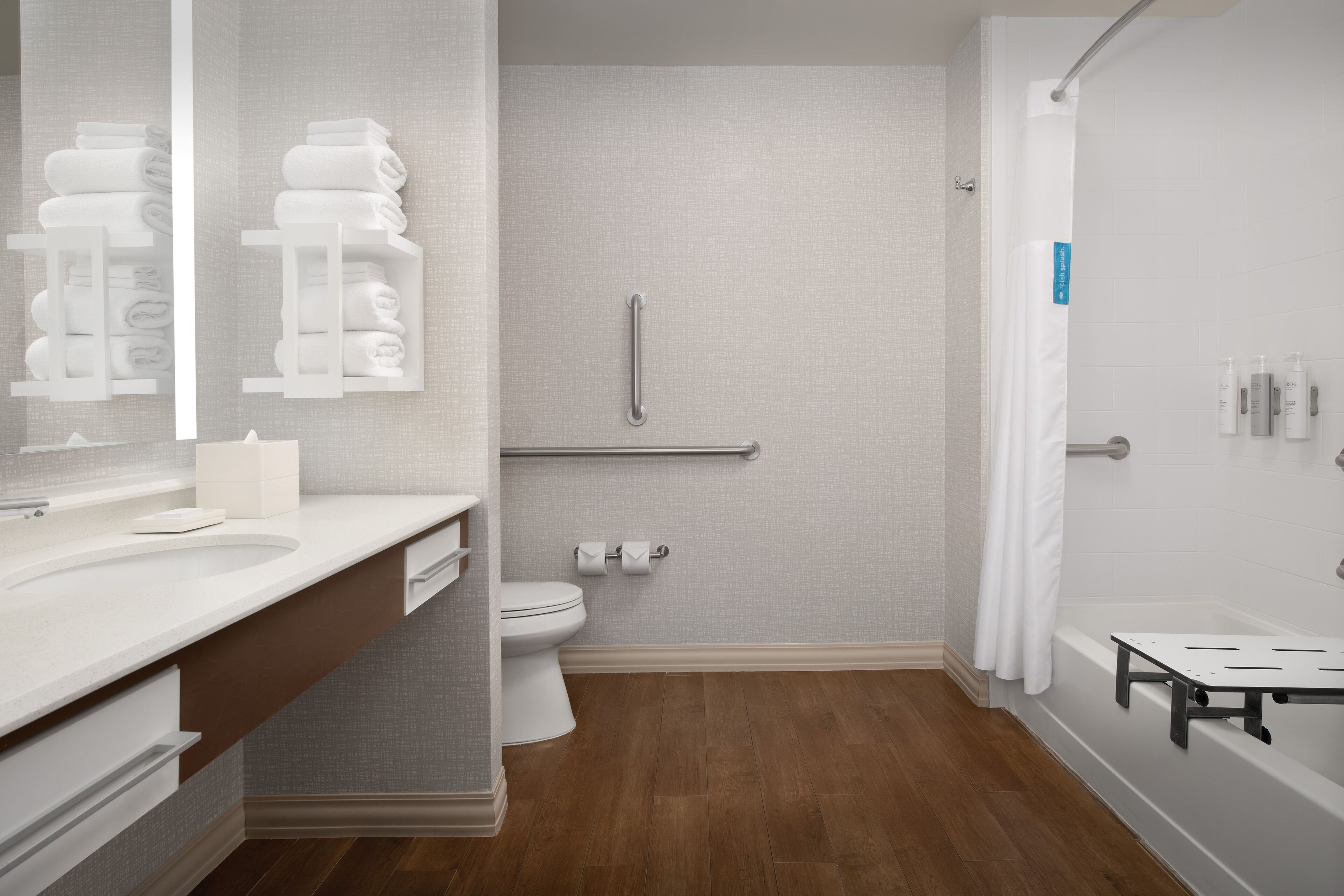 free toiletries, hair dryer, towels