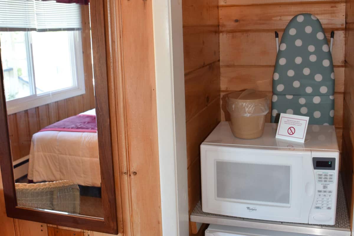 blackout curtains, iron/ironing board, free wifi, bed sheets