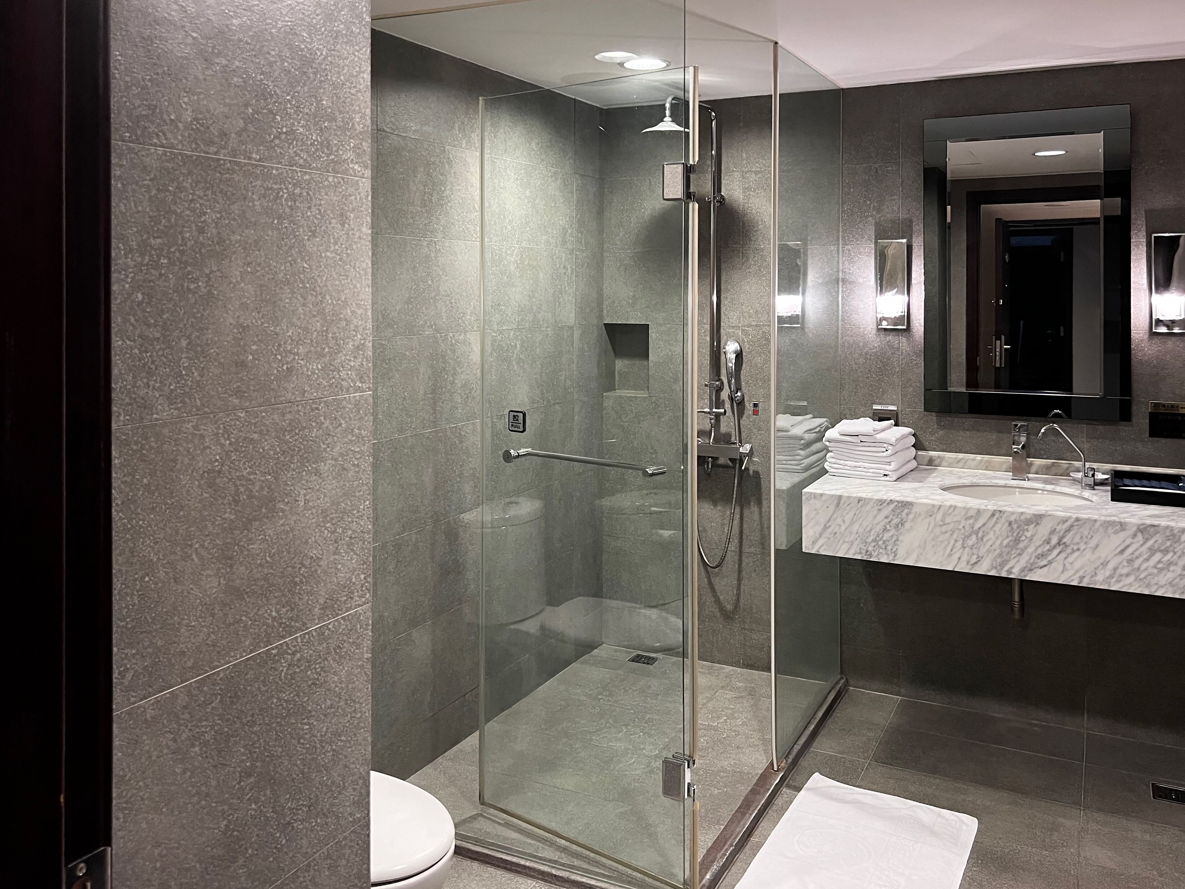 standard triple room | bathroom | separate bathtub and shower, deep-soaking bathtub, rainfall showerhead