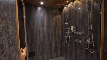 Suite, Sauna, Lake View | Bathroom shower