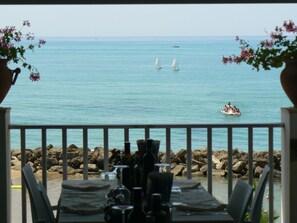 Lunch and dinner served, beach views 