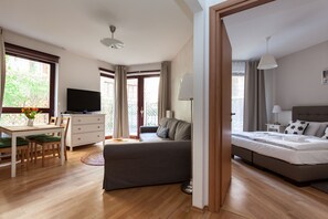Apartment, 1 Bedroom | Living area | Flat-screen TV, DVD player - Town Hall Apartments (Budapest)