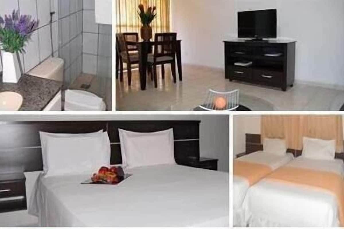 Luxe beddengoed, een minibar, een kluis op de kamer, een bureau