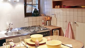 Apartment, 2 Bedrooms, Terrace, Lake View | Private kitchen | Fridge, coffee/tea maker, electric kettle