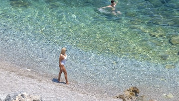On the beach, beach towels