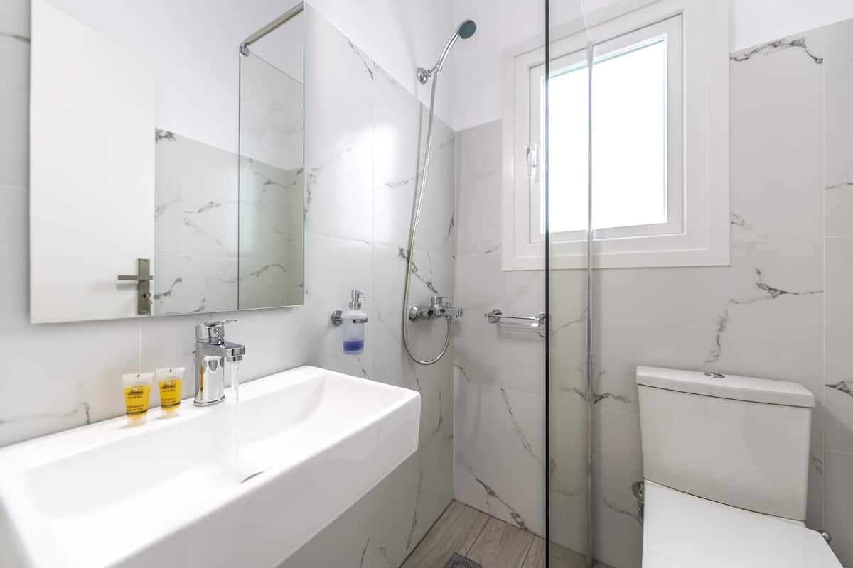 standard room | bathroom | free toiletries, hair dryer, towels