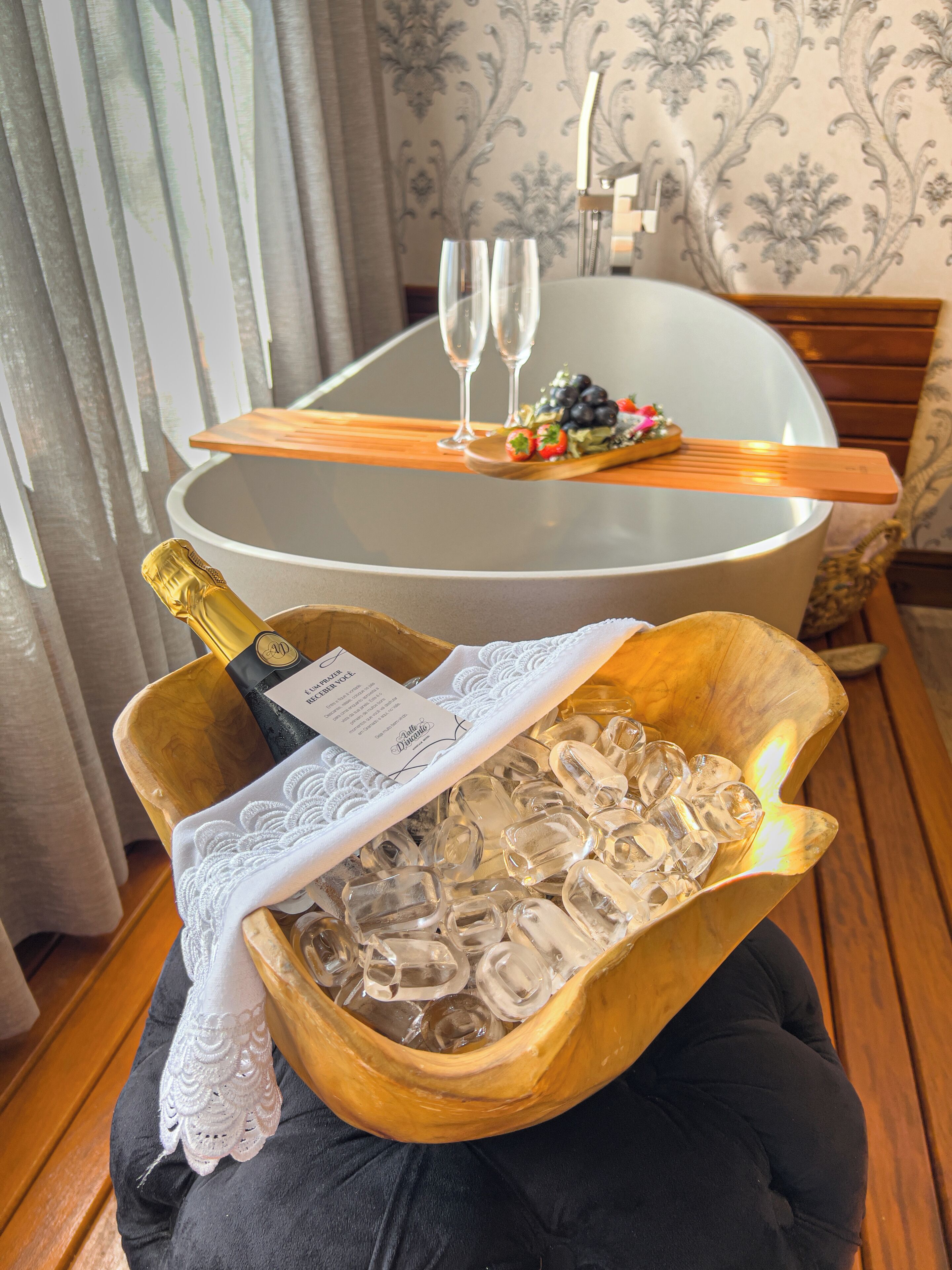 romantic suite, 1 queen bed | bathroom | designer toiletries, hair dryer, bidet, heated floors