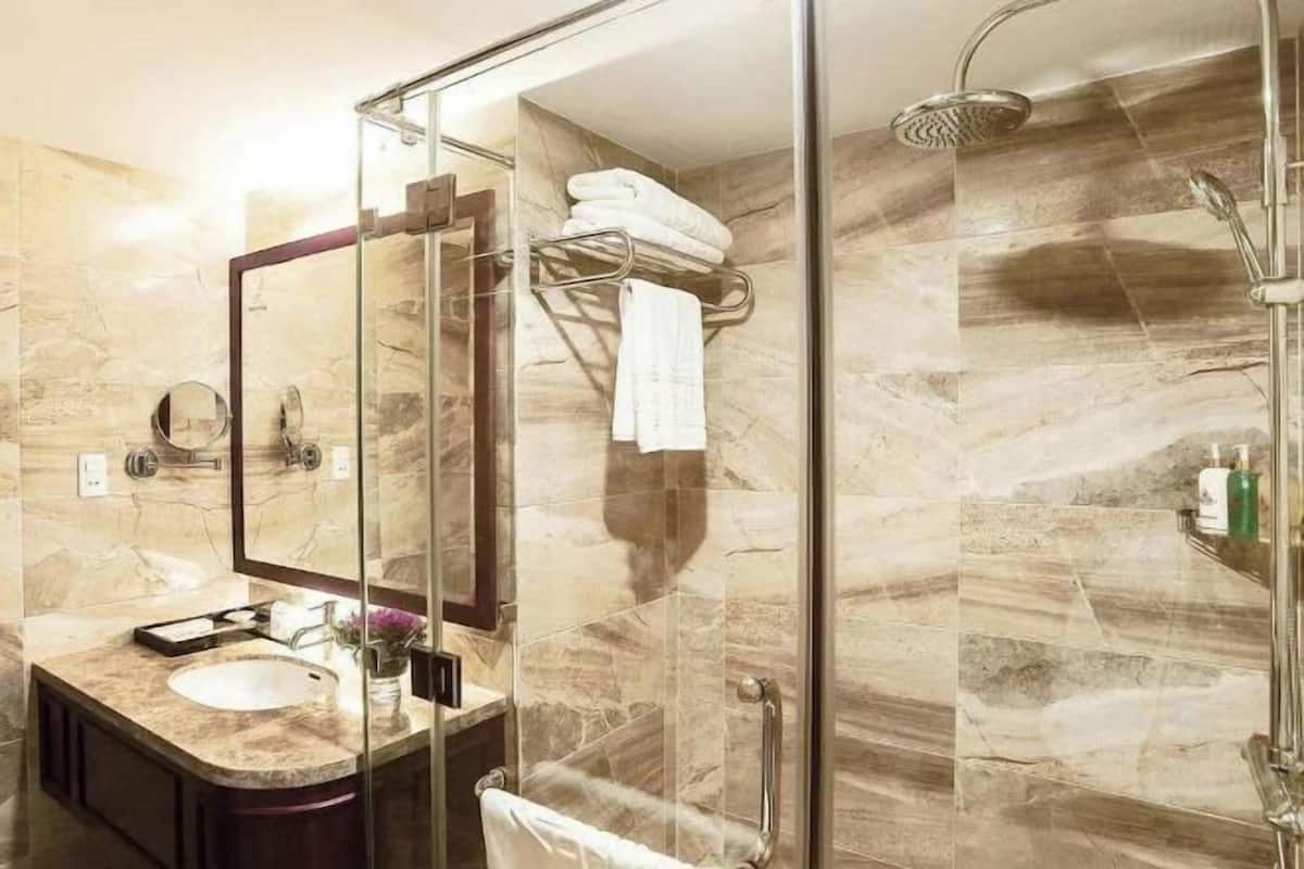 Free toiletries, hair dryer, slippers, towels