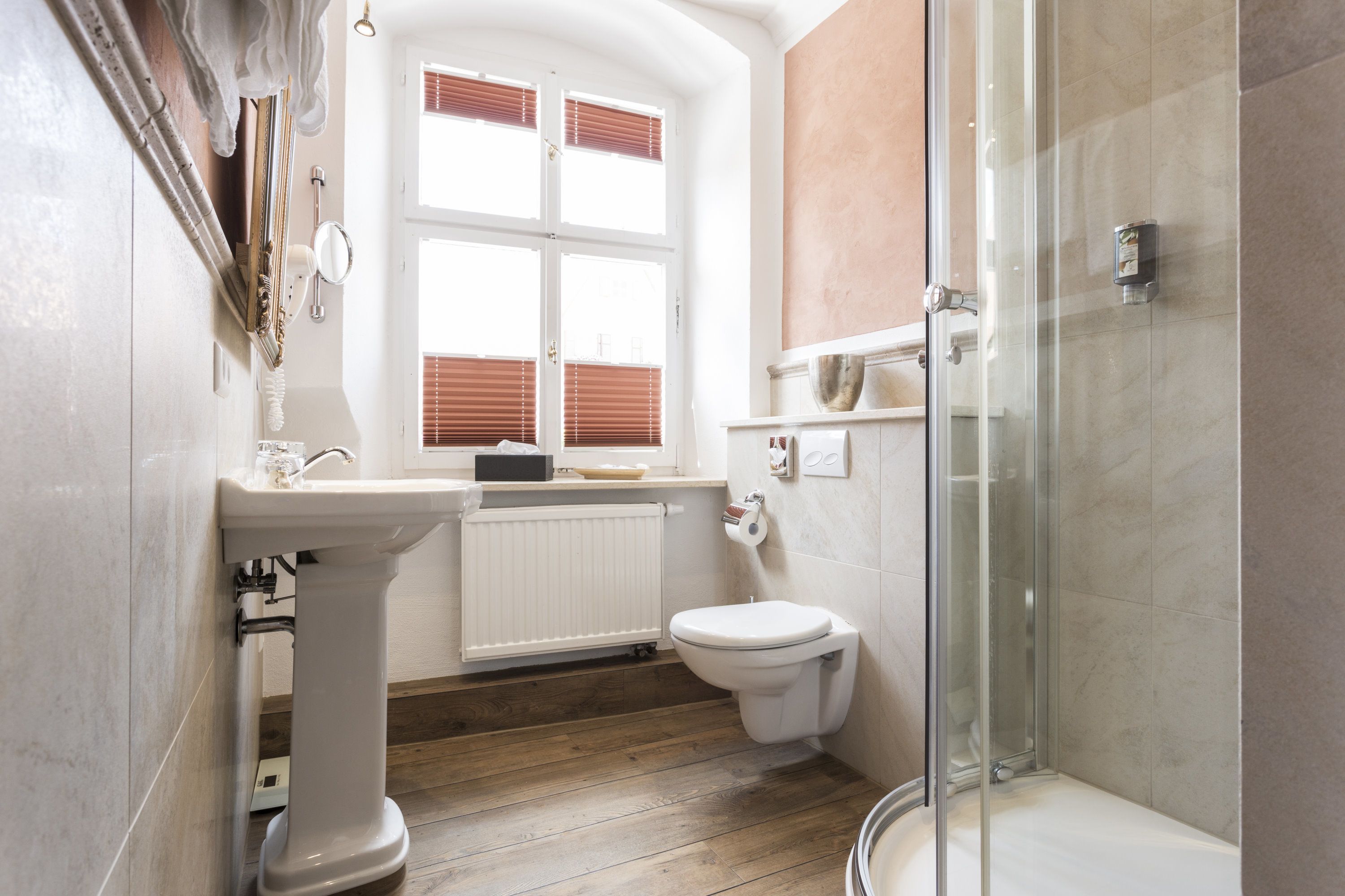 free toiletries, hair dryer, towels