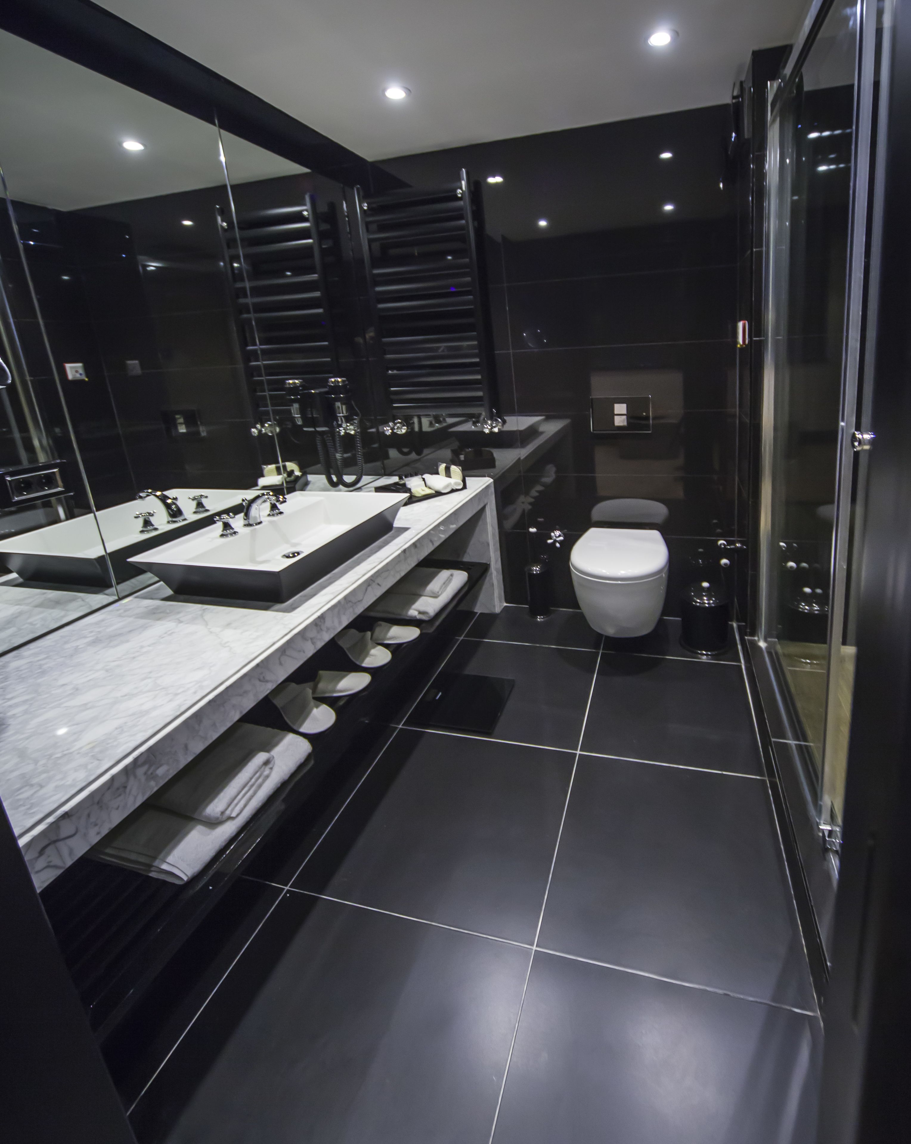 shower, free toiletries, hair dryer, bathrobes