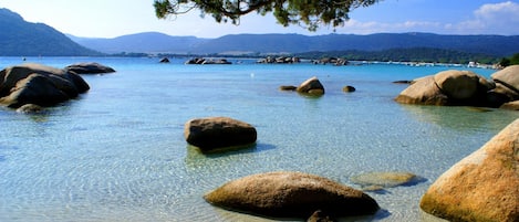 Privat strand i närheten och fiske