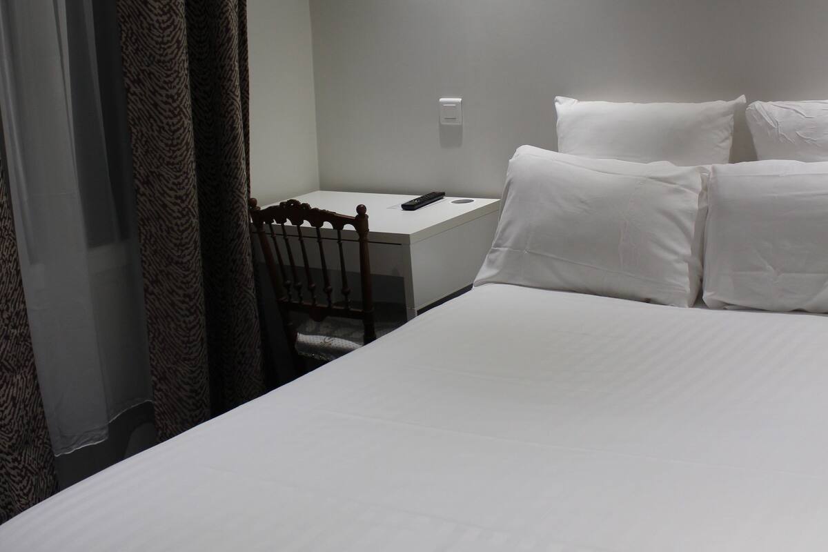 Desk, free WiFi, bed sheets