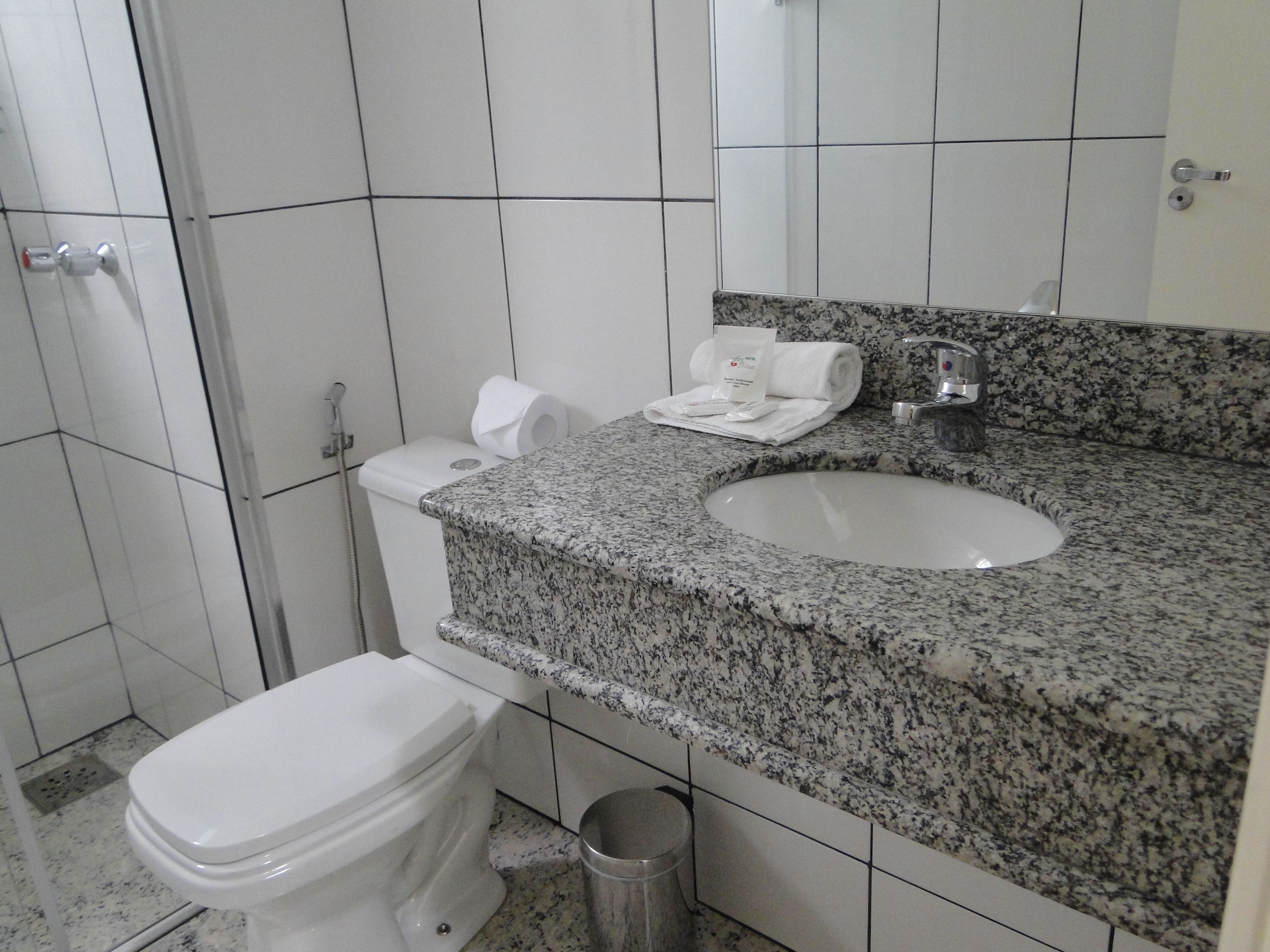 free toiletries, hair dryer, bidet, towels