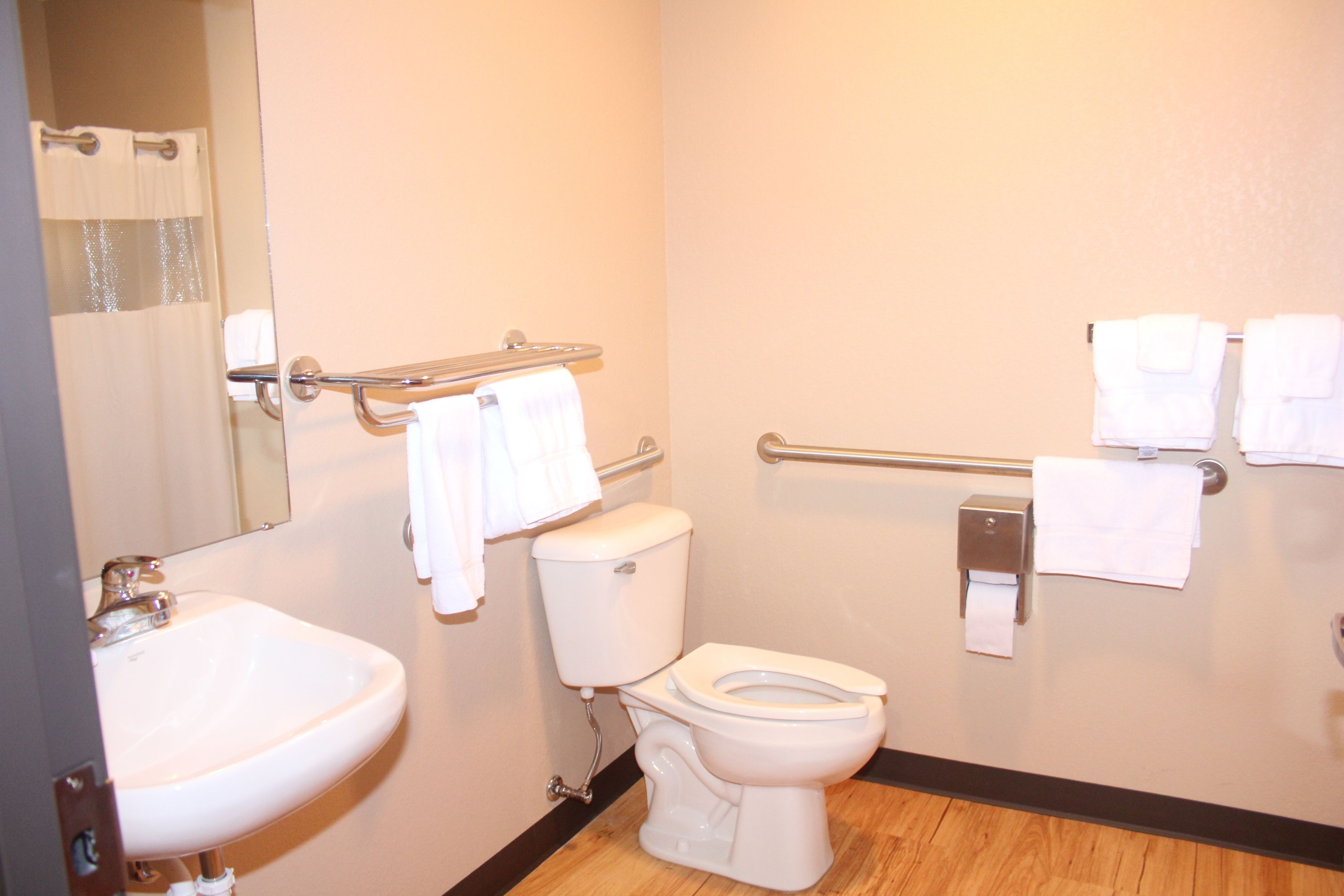 free toiletries, hair dryer, towels