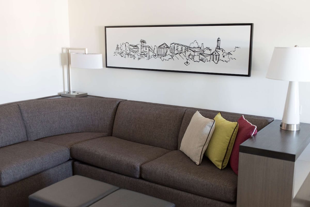 Down comforters, pillowtop beds, desk, iron/ironing board