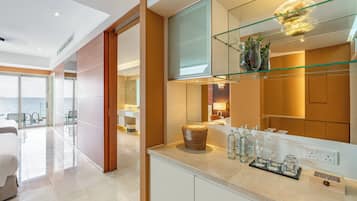 Premium bedding, down duvets, minibar, in-room safe